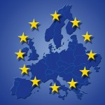 Drapeau sur carte d’Europe