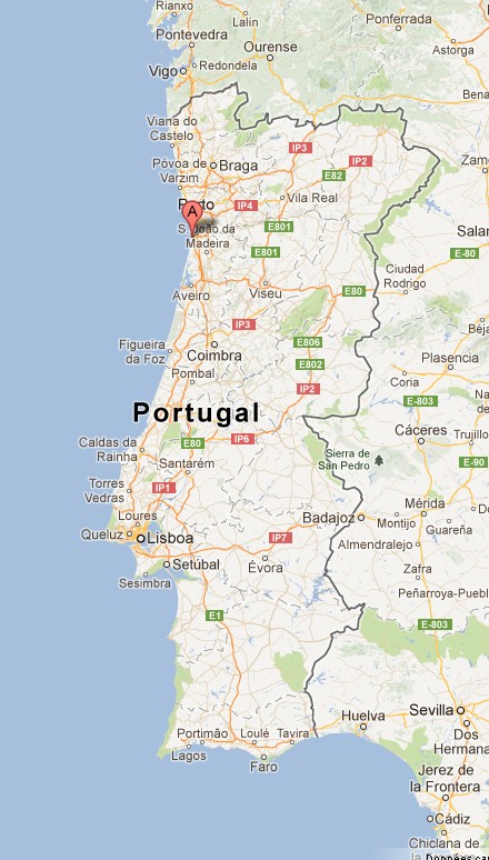 Espinho carte google Maps
